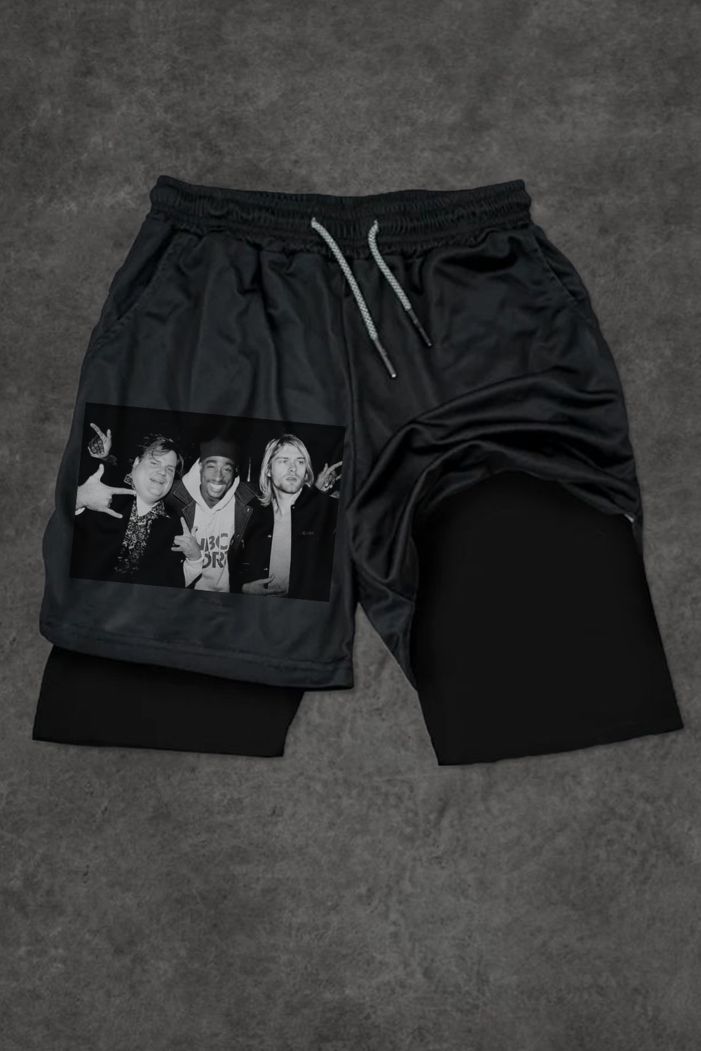 Legend Chris Farley 2Pac Shakur and Kurt Cobain casual shorts