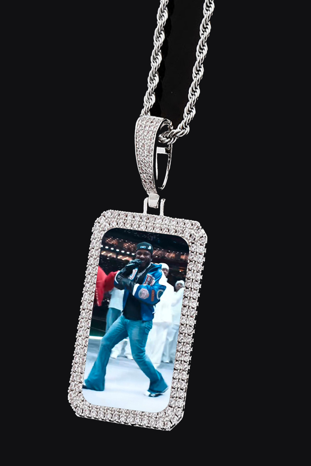 Kendrick Lamar1 Double Row Zirconia Square Hip Hop Necklace