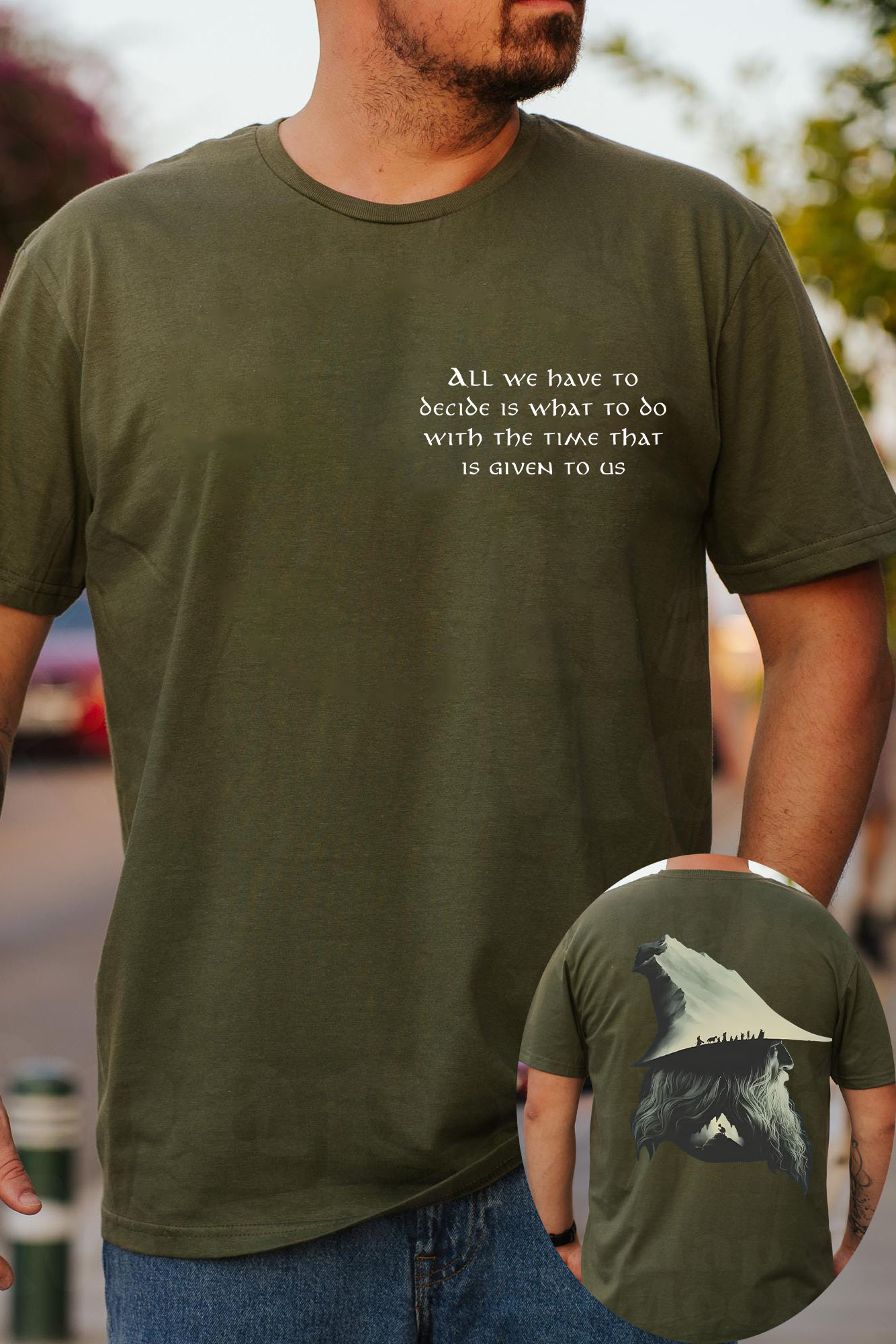 Gandalf LOTR Quotes All We Have To Decide Is What To Do Vintage 2 Sides Shirt-MEN