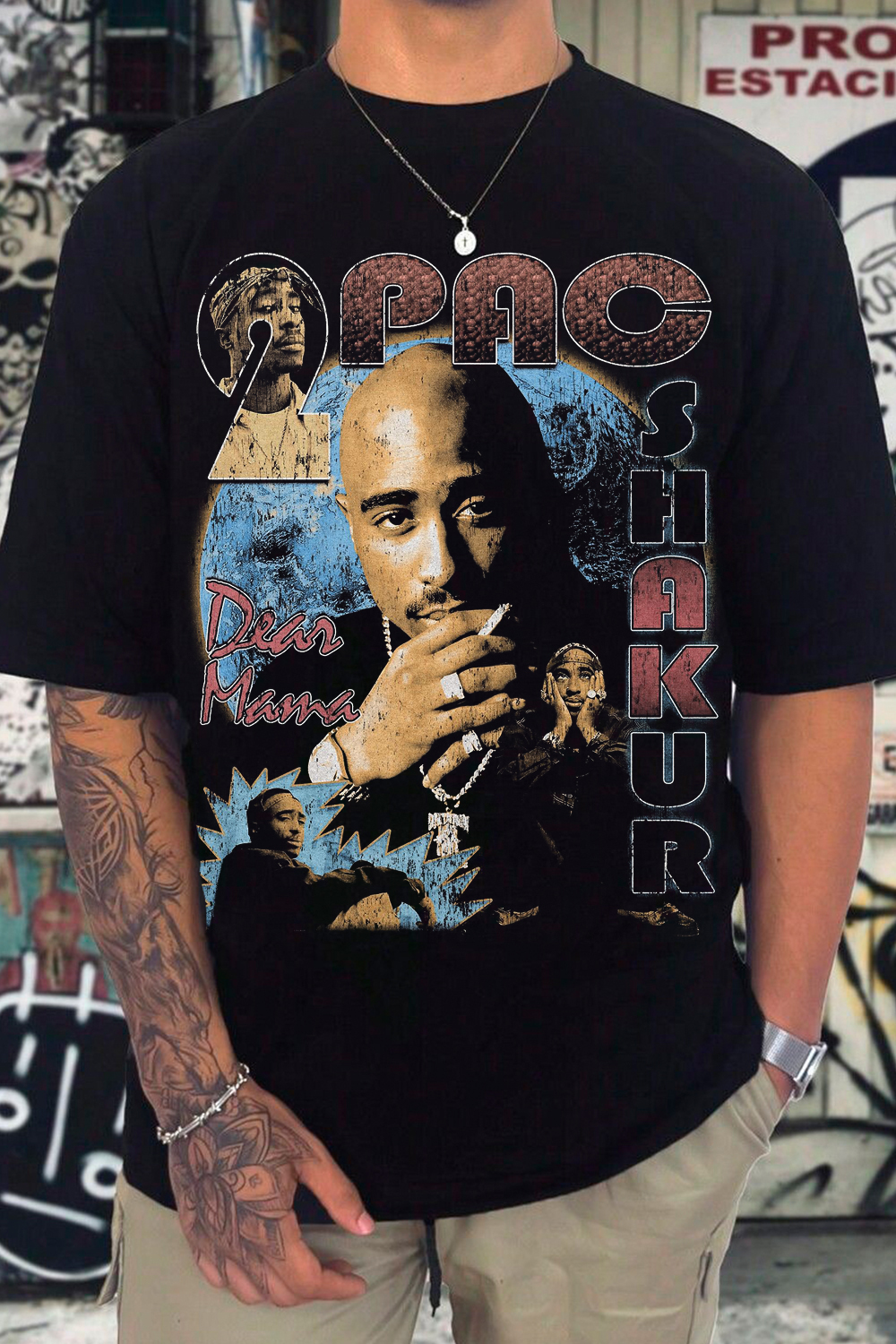 Tupac Vintage-Print T-Shirt
