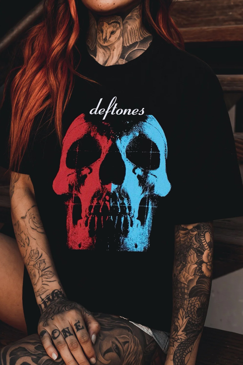 Deftones Personalized Skull Print Short-Sleeved T-Shirt