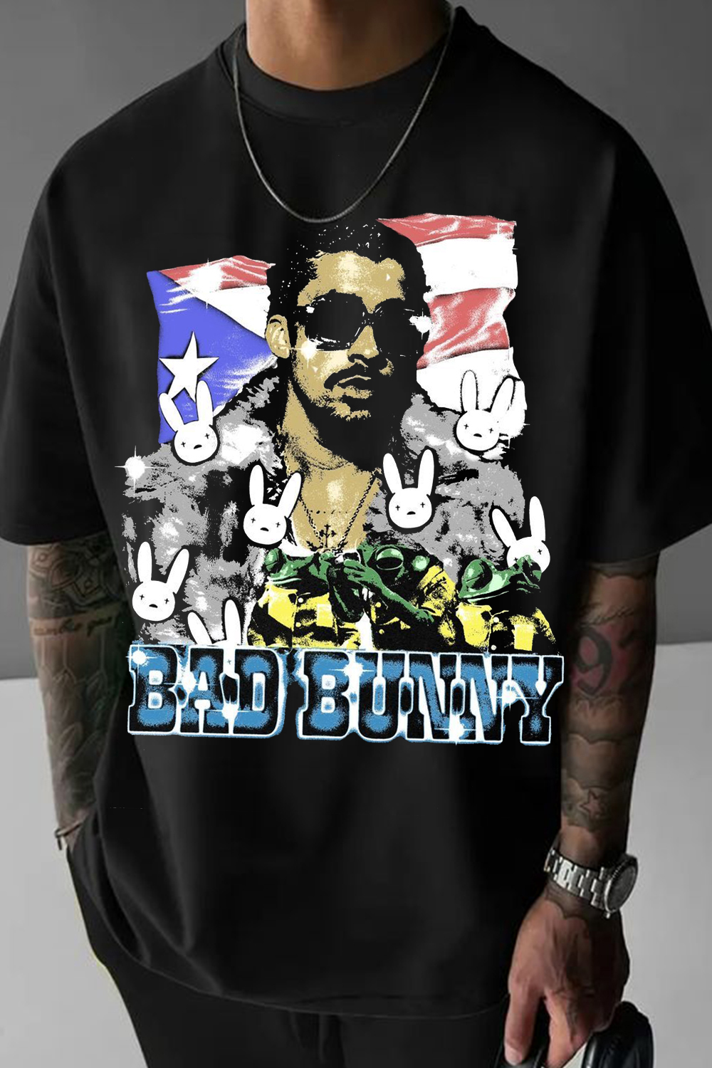 Badbunny Retro Print T-Shirt