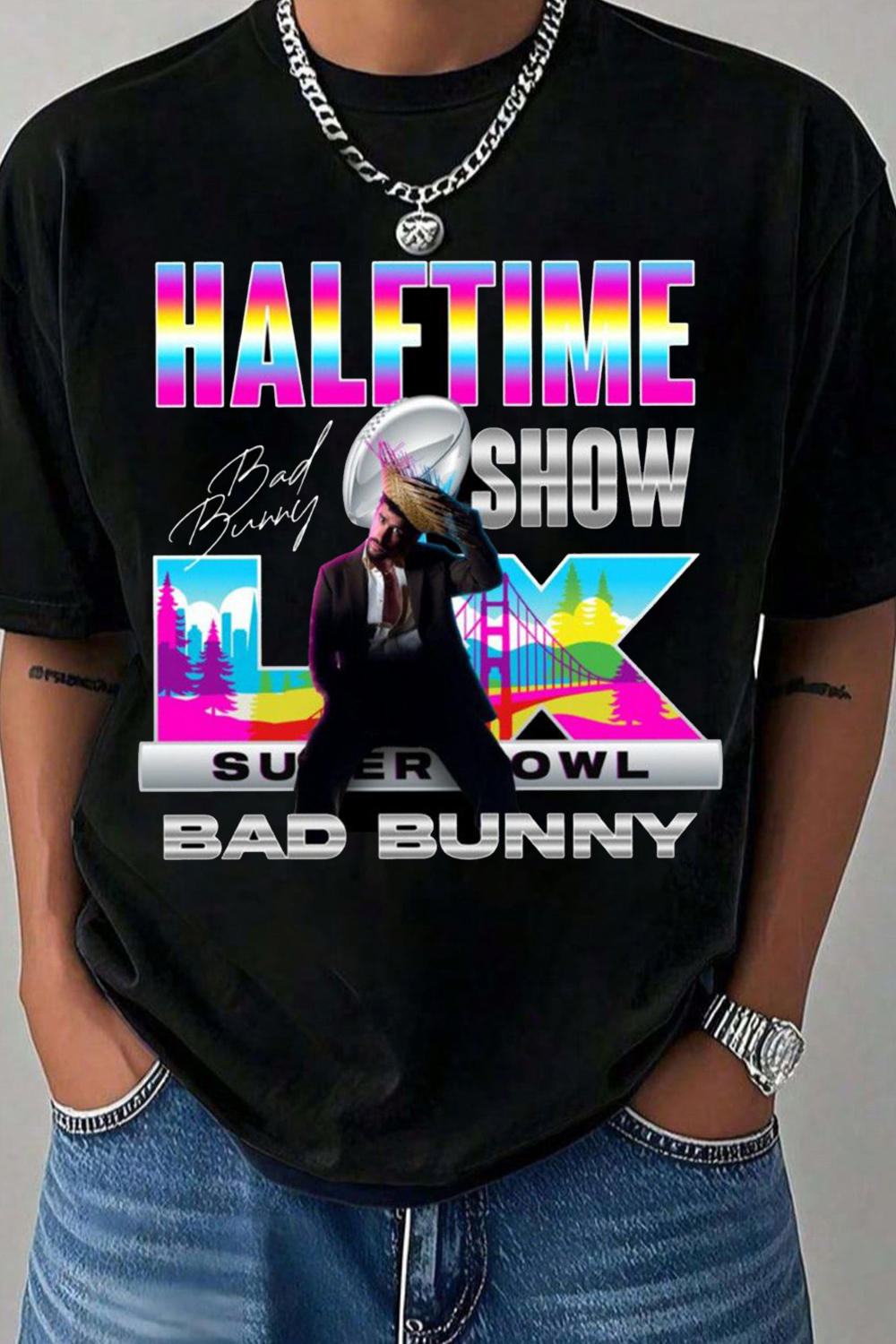 Badbunny Retro Super Bowl T-Shirt