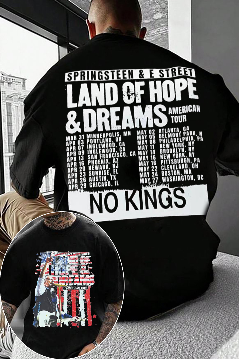 Bruce Springsteen 2Sided Print T-Shirt