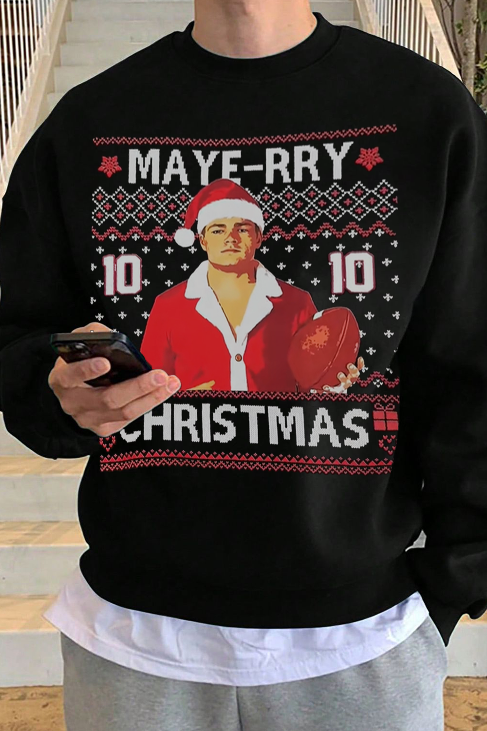 Drake Maye Christmas Sweatshirt