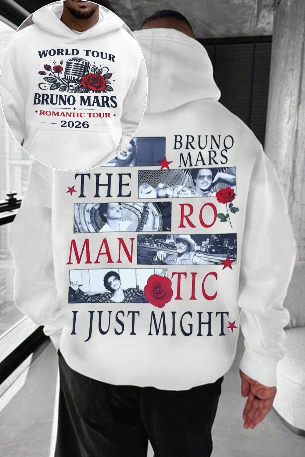 Bruno Mars The Romantic Tour 2026 Hooded Hoodie