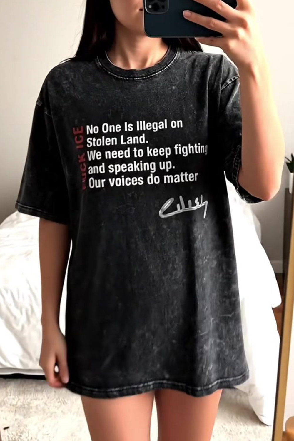 Billie Eilish Washed Cotton Printed T-Shirt