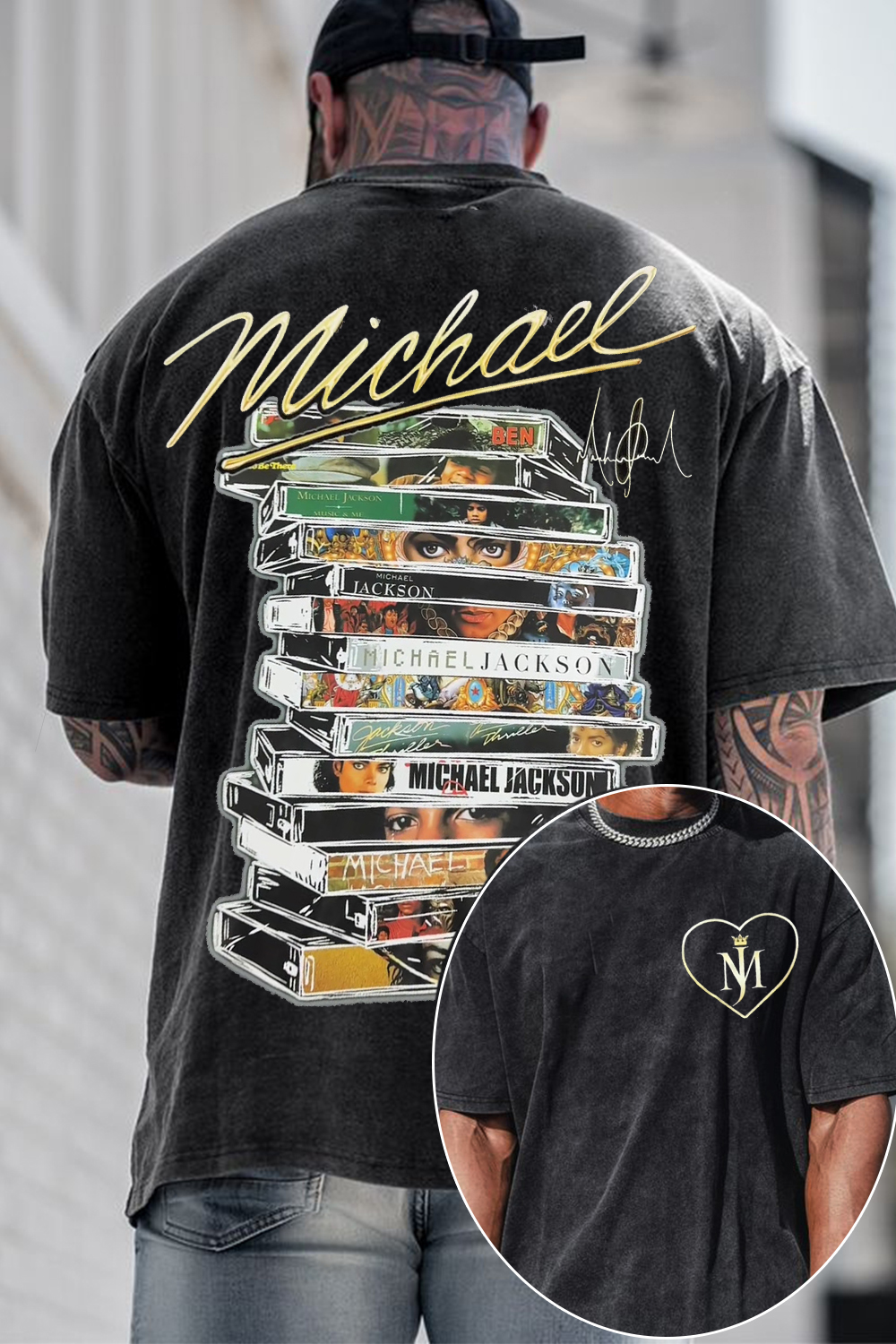 Michael Jackson Washed Cotton Printed T-Shirt