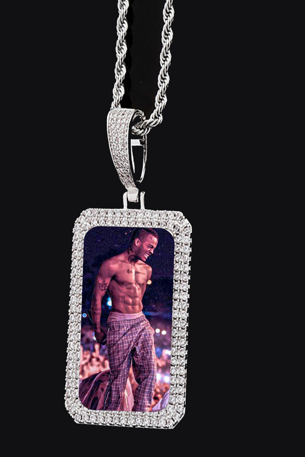 XXXTentacion Double Row Zirconia Square Hip Hop Necklace