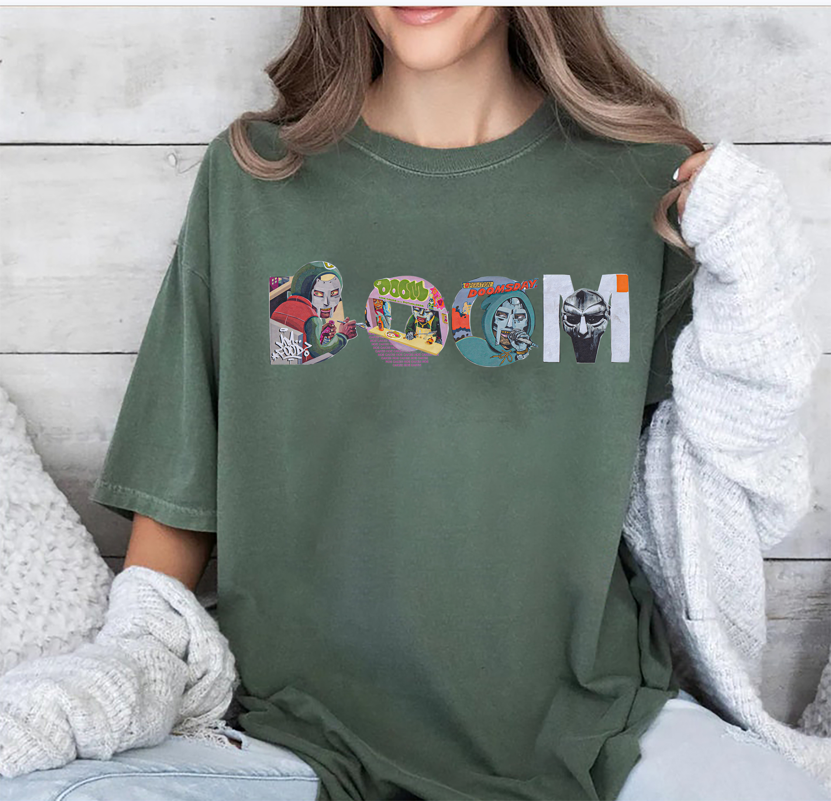 MF "DOOM" Type Collage Print T-Shirt