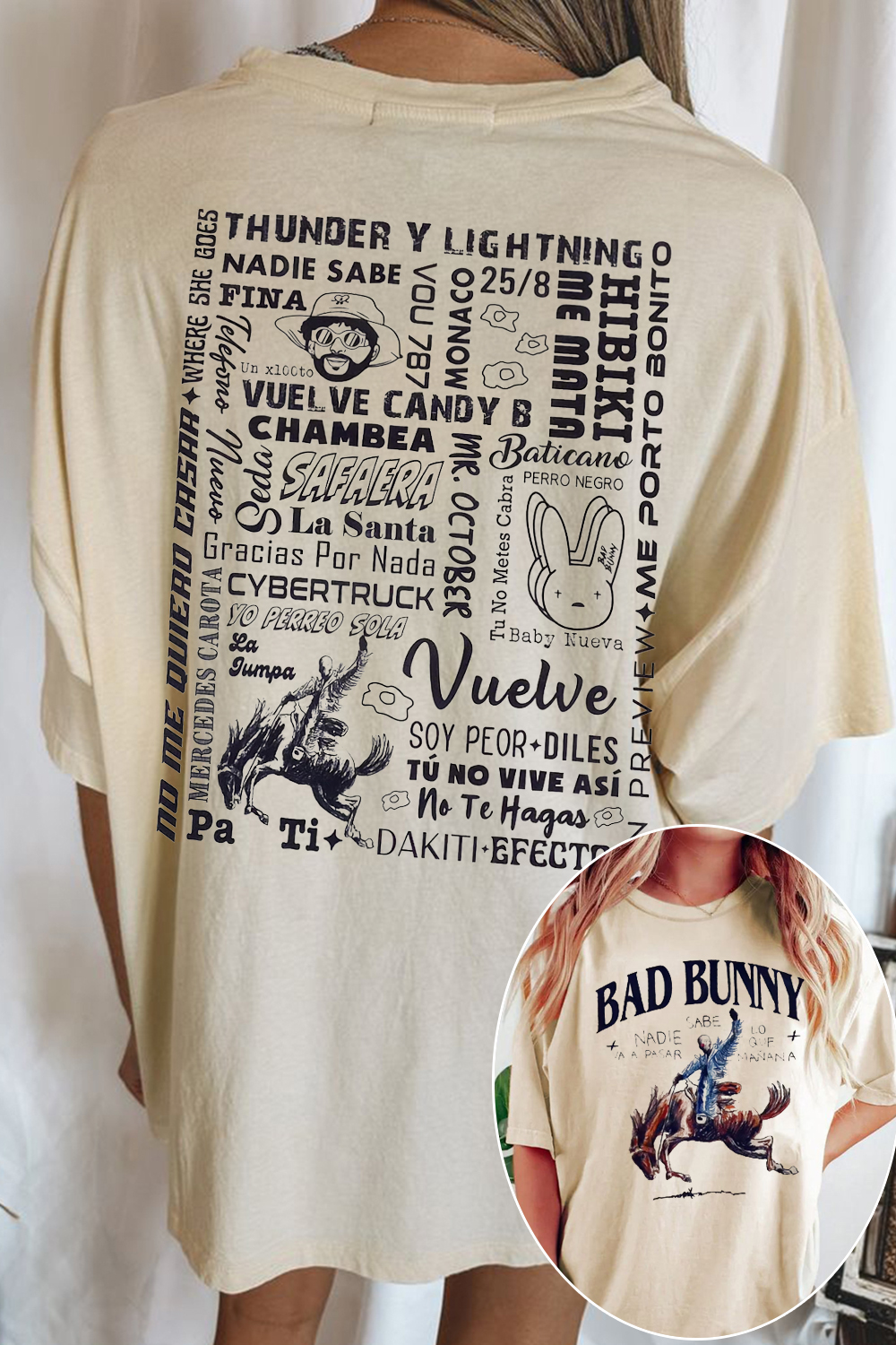bad bunny retro song T-shirt