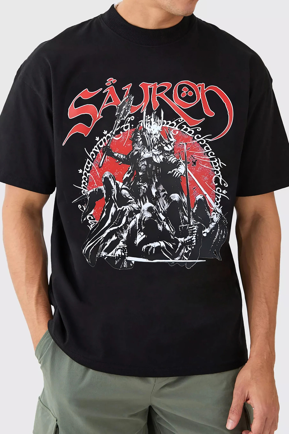 LOTR Fantasy Tolkien Sauron Graphic Tee For Men