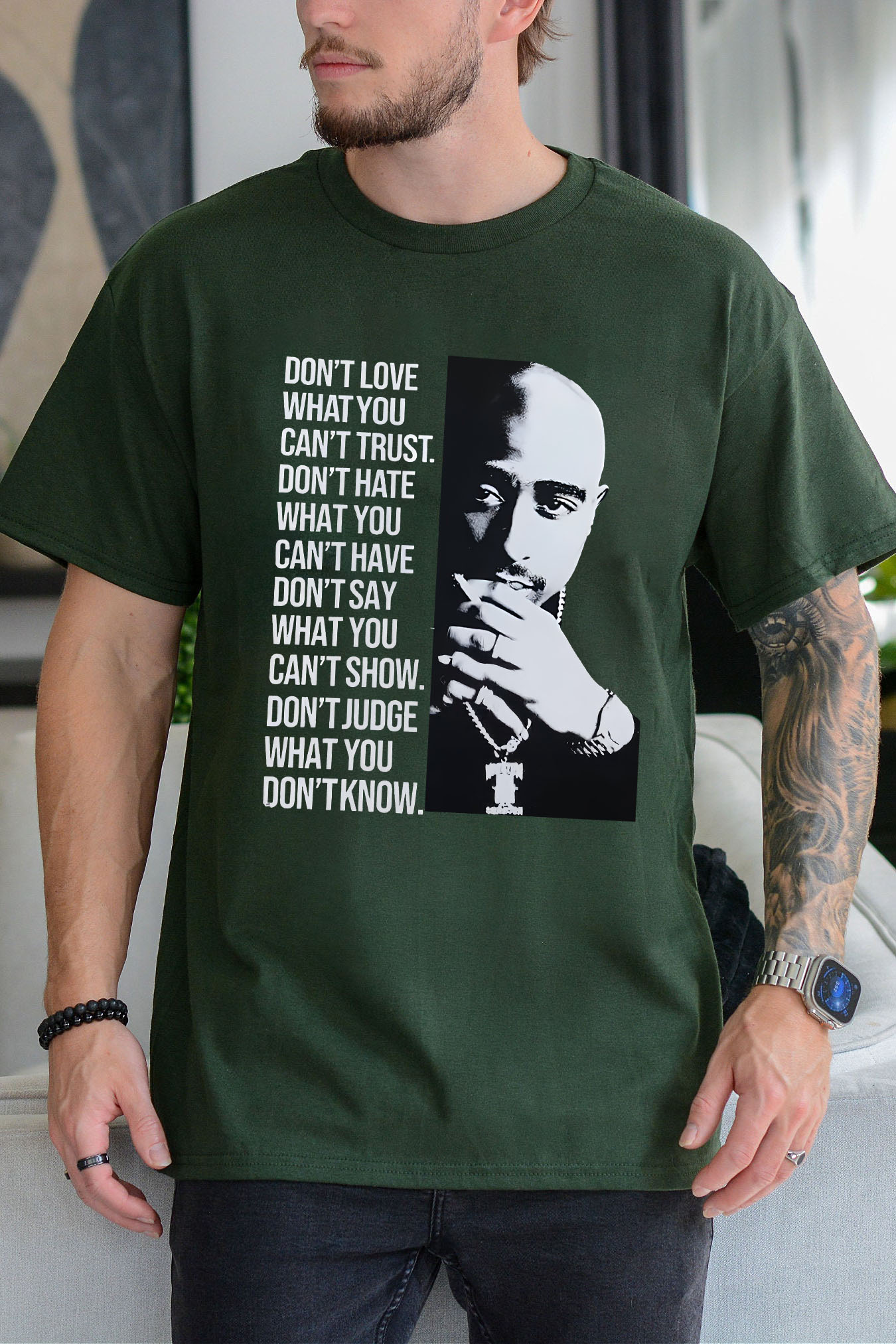 Tupac Portrait Tee For Men