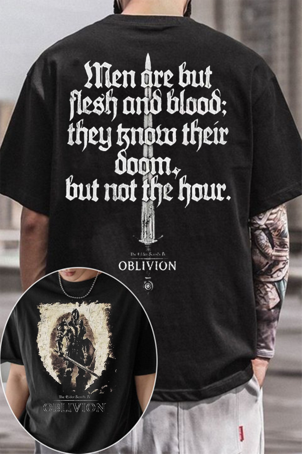 Oblivion Remaster The Elder Scrolls Washed Tee For Men