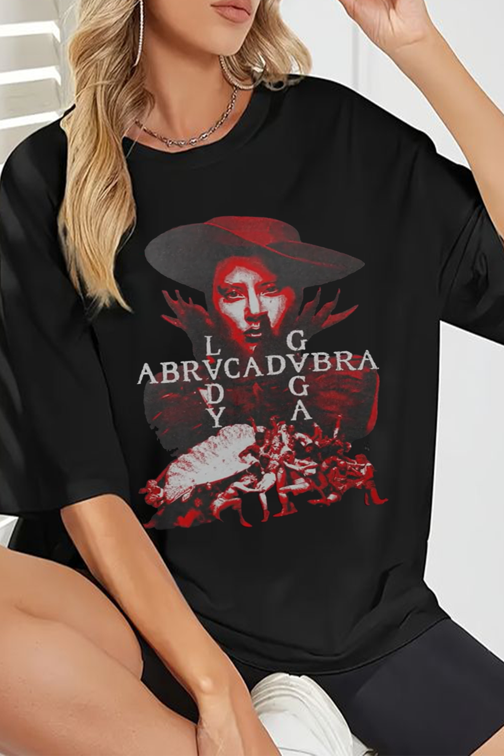 ladygaga Printed short sleeves