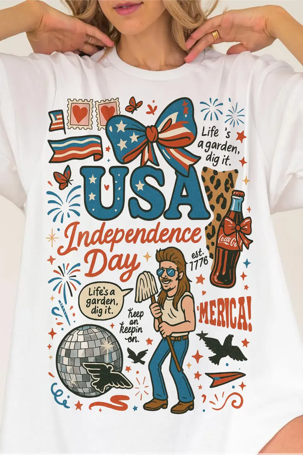 Girly Coquette Fourth of July Shirt