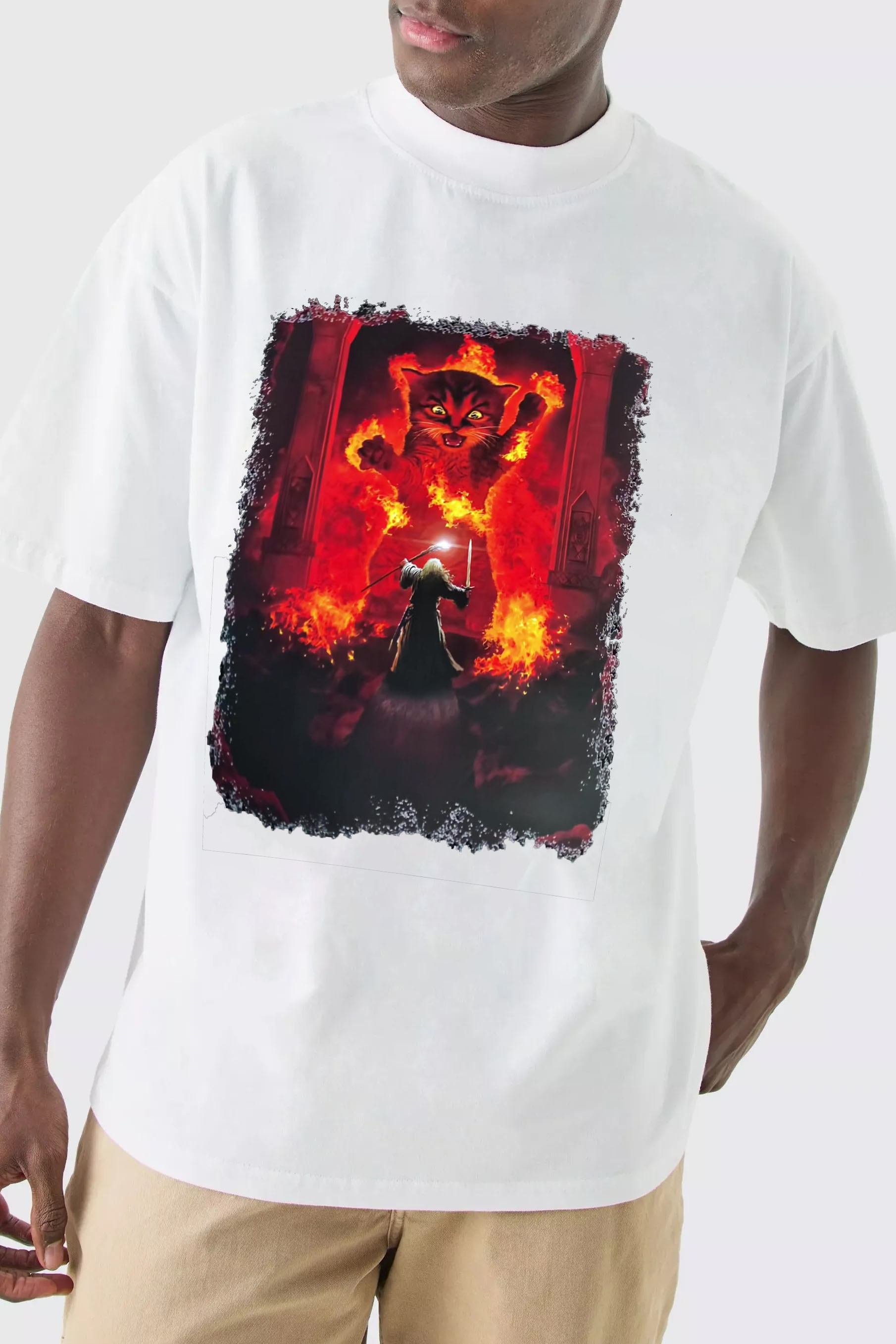 LOTR- Gandalf You Shall Not Pass Cat T-shirt - Men