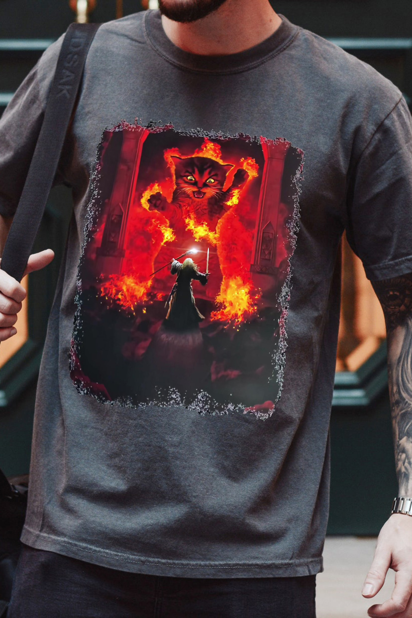 LOTR- Gandalf You Shall Not Pass Cat T-shirt - Men