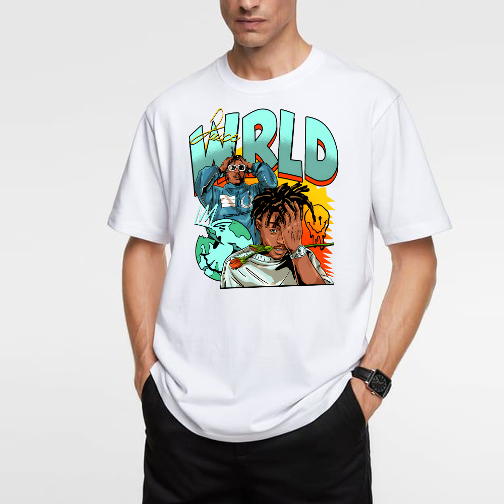 Juice World fans color block short sleeve T-shirt