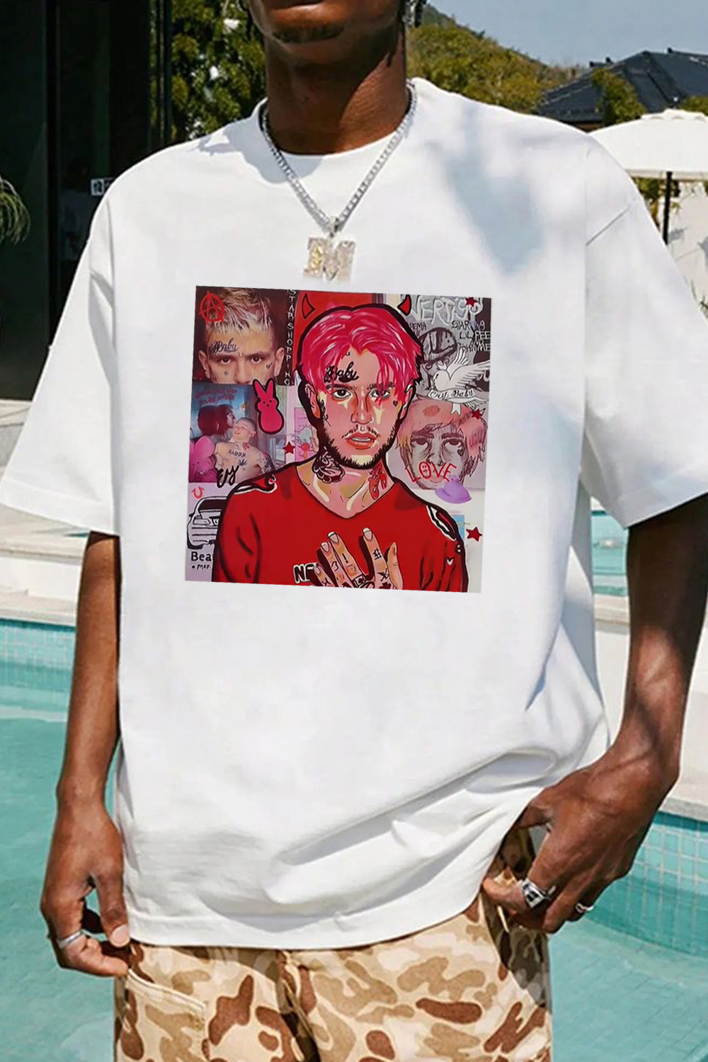 lilpeep cartoon men's t-shirt