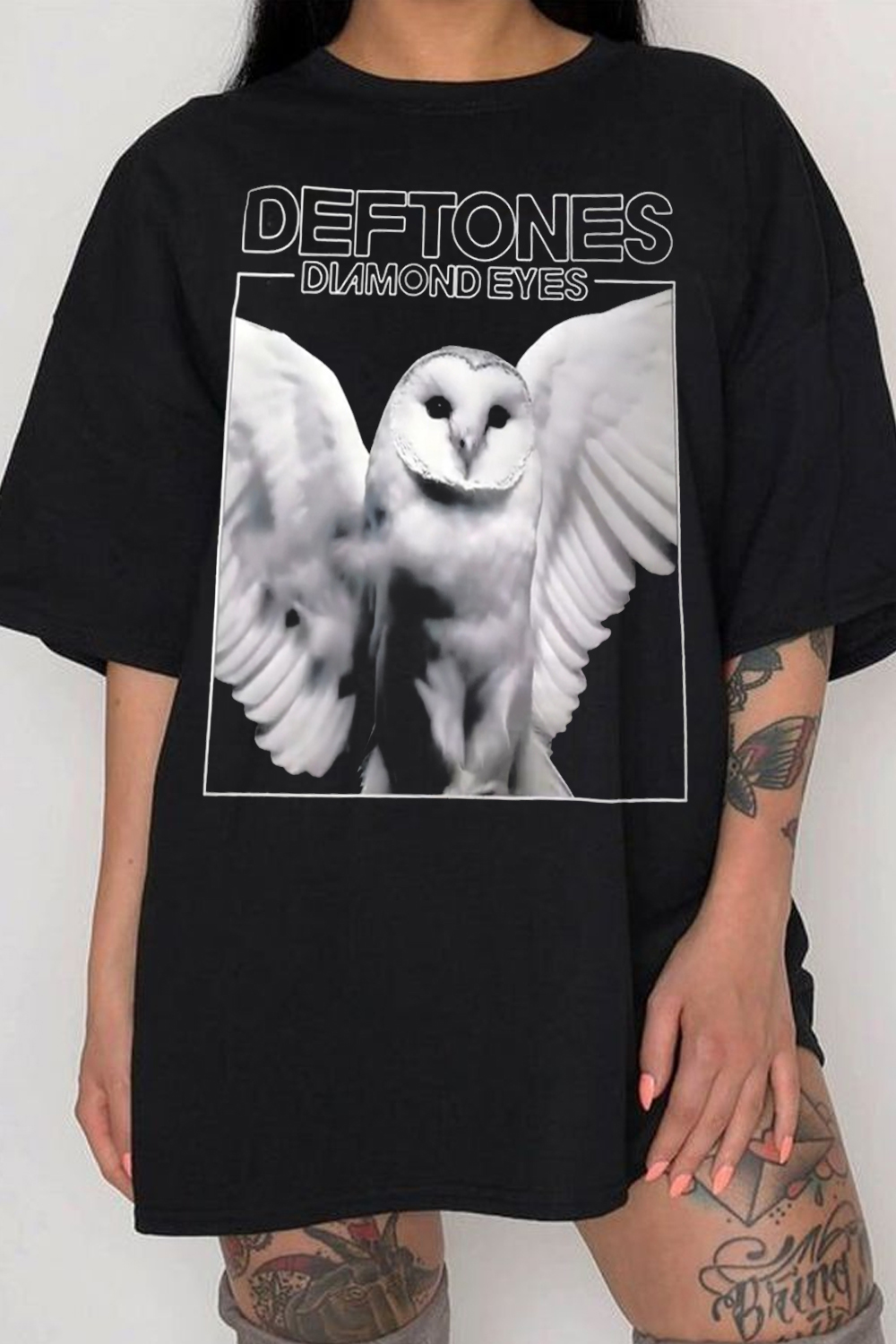 Deftones White Eagle Print Short Sleeve T-Shirt