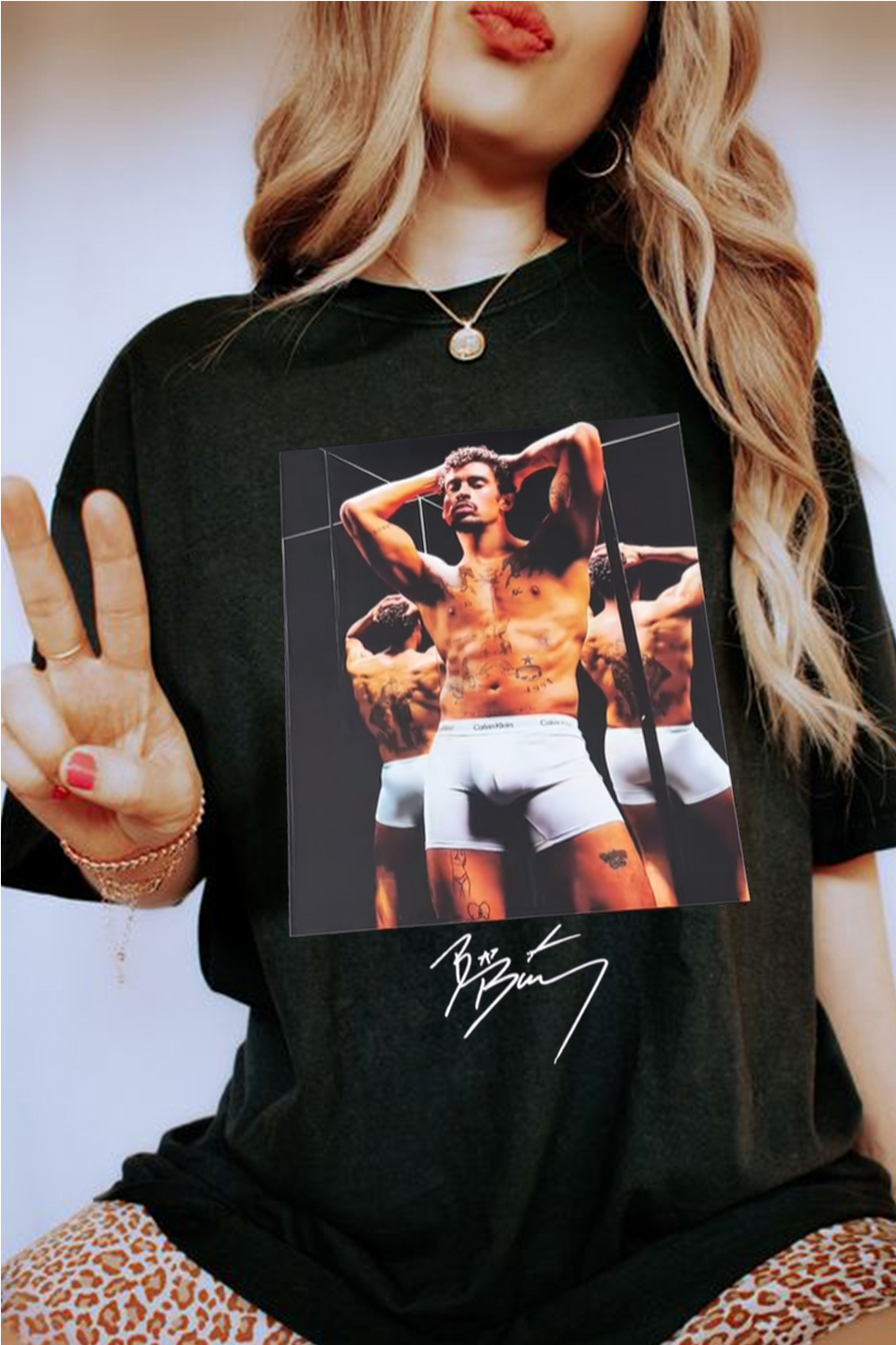 Sexy CK Bad Bunny Print T-shirt