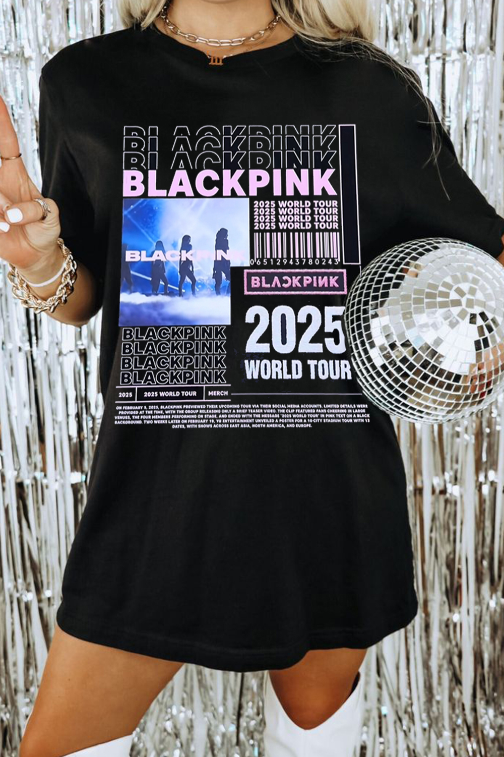 Black Pink 2025 World Tour Poster T-shirt