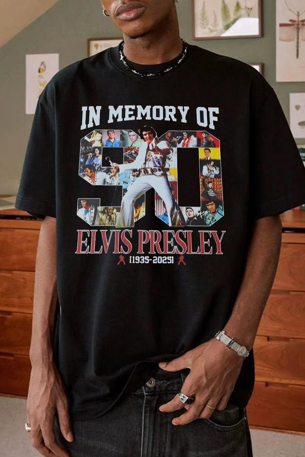 elvis retro print tee