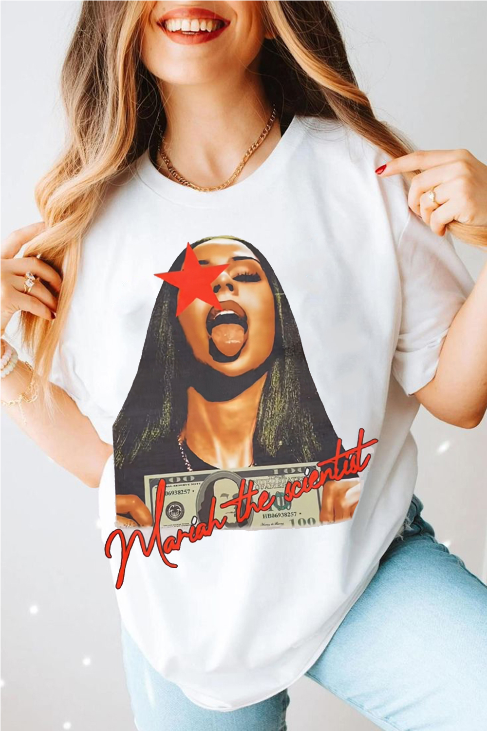 Mariah Red Star Tee Cute