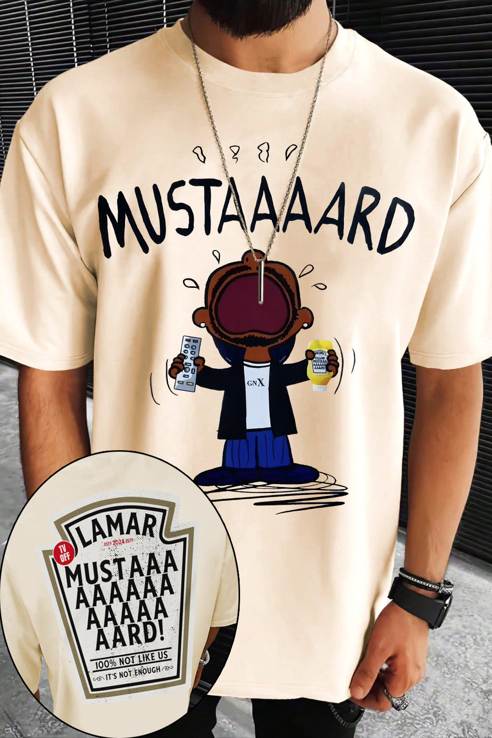 Kendrick Lamar  Mustaaaard 2 Sides Tee For Men