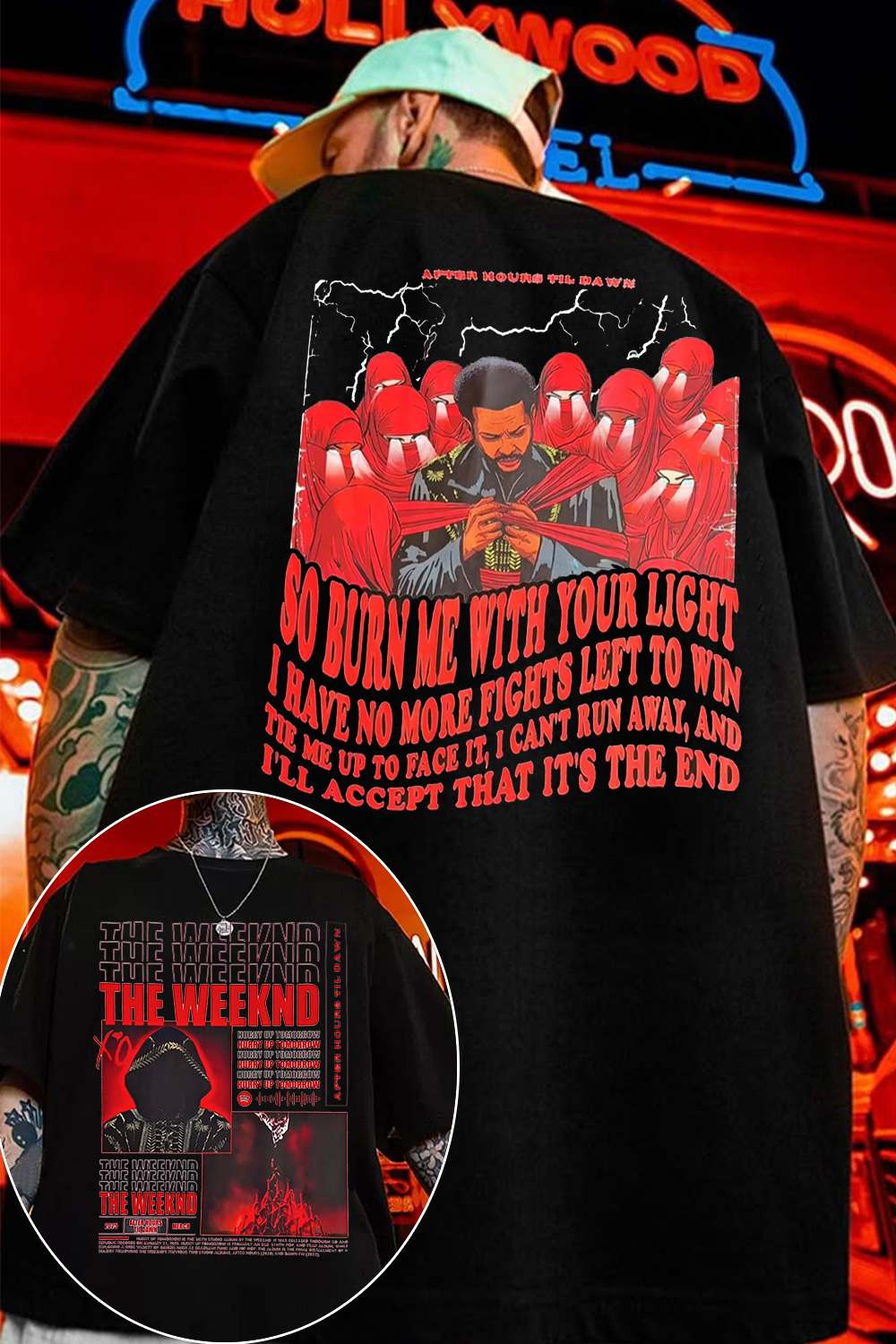 theweeknd2 side printing TEE