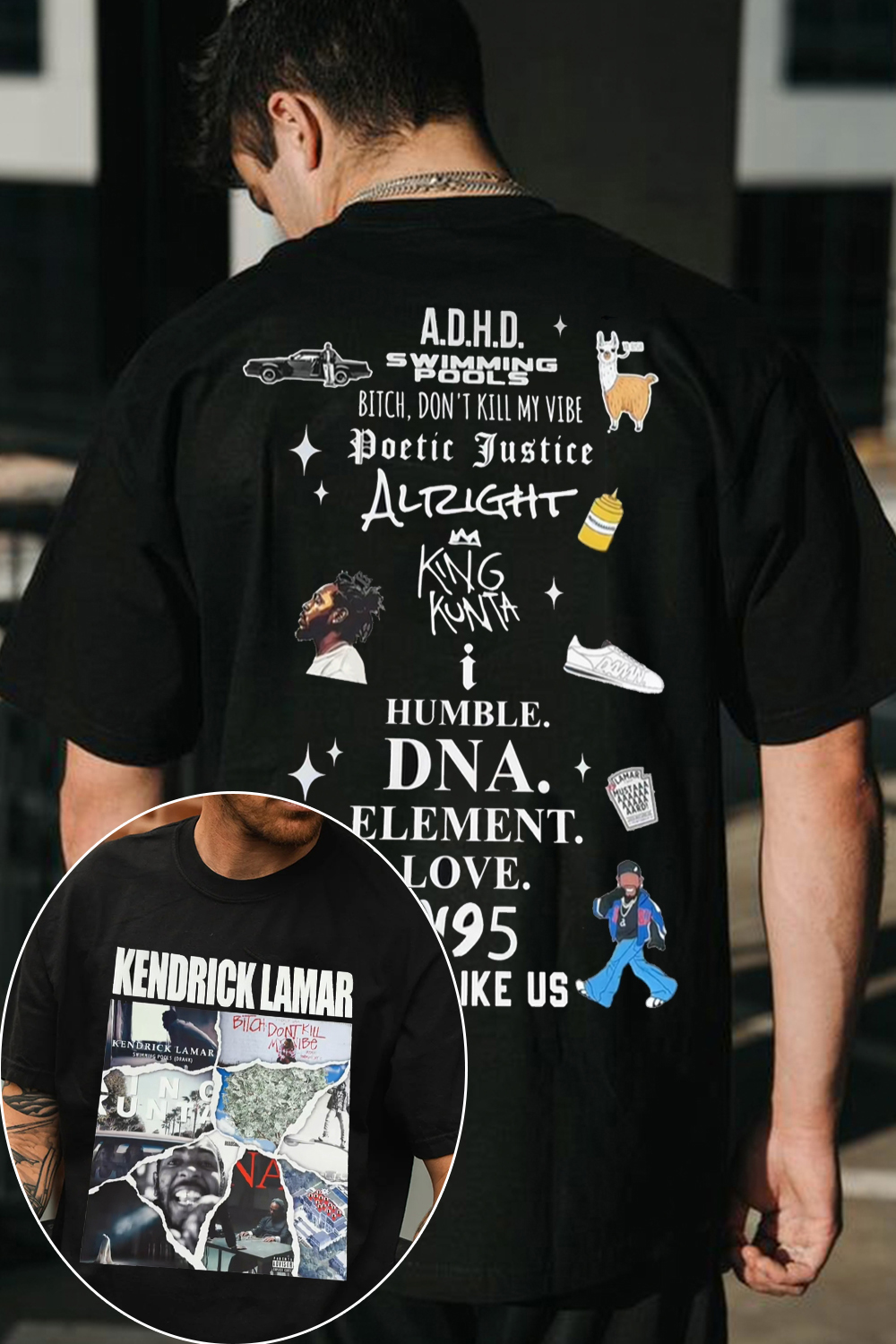 Kendrick fans 2-sided short-sleeved T-shirt