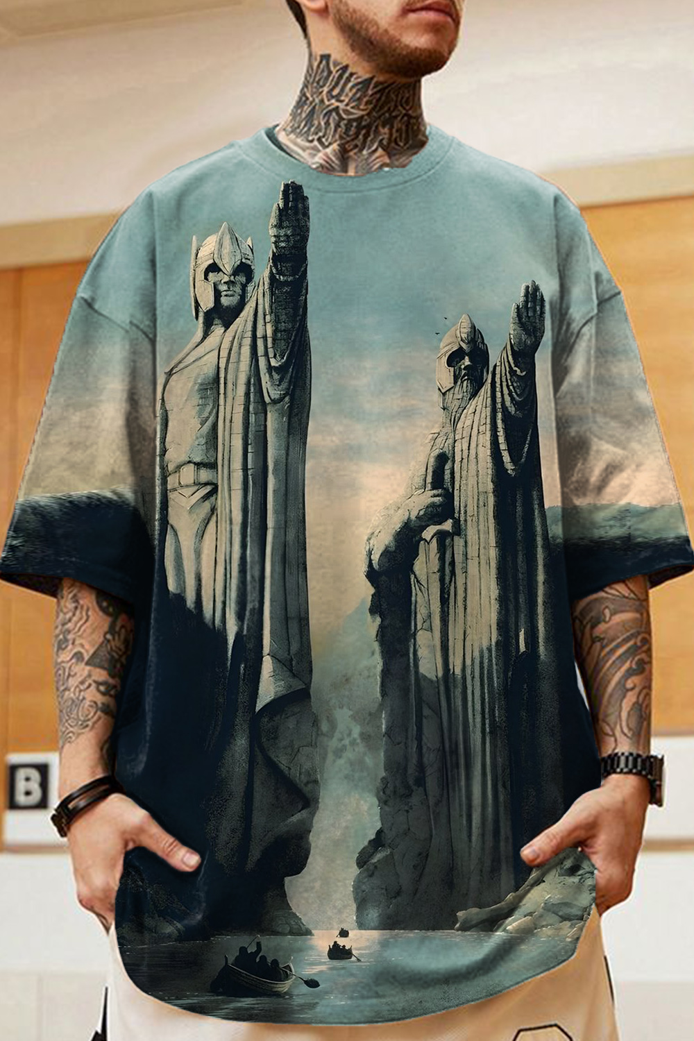 Lord of the Rings oil painting print short-sleeved T-shirt