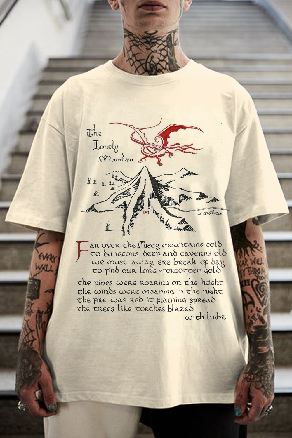 Lord of the Rings Lettering Printed Men's T-Shirt