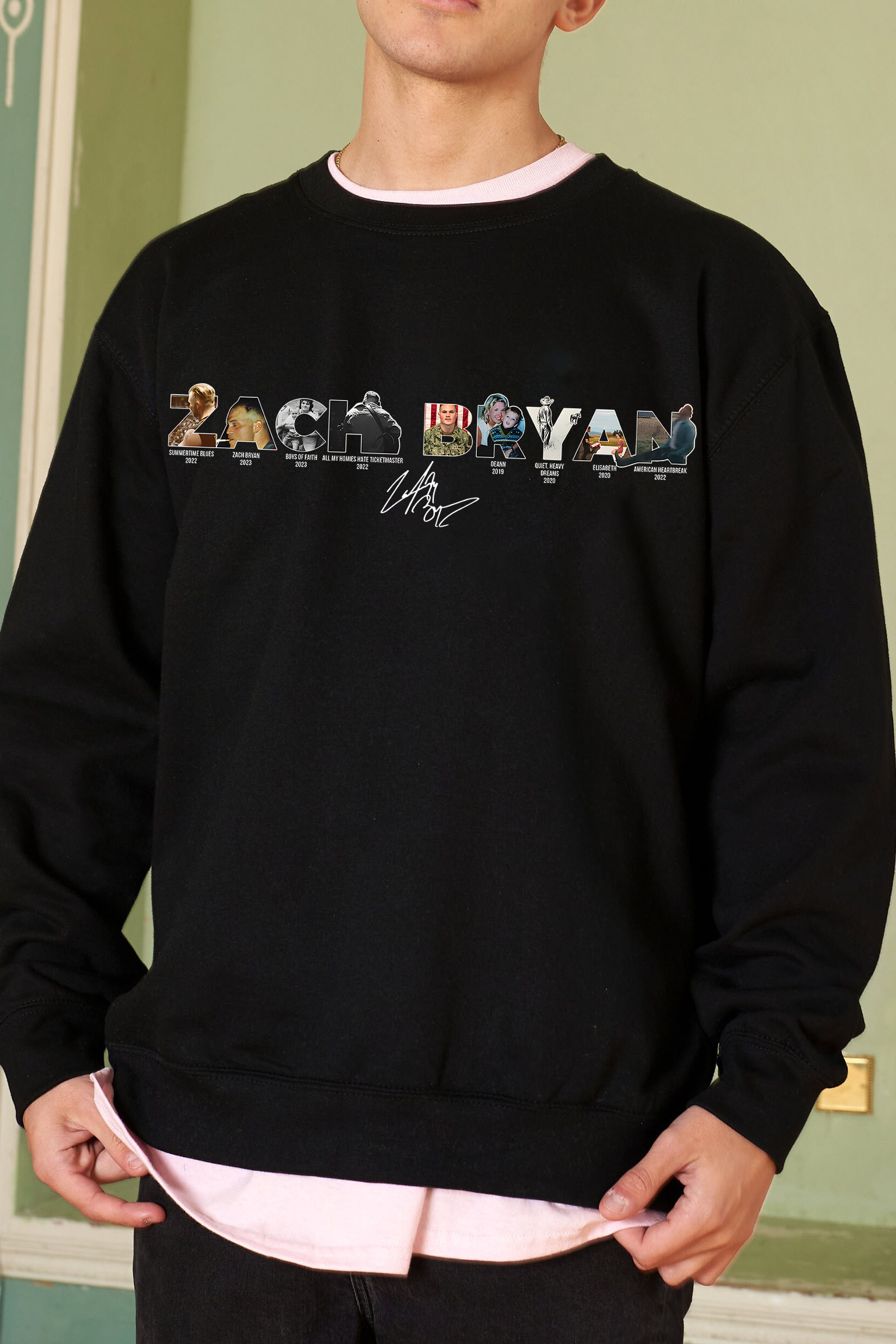Zach Bryan personalized lettering sweatshirt