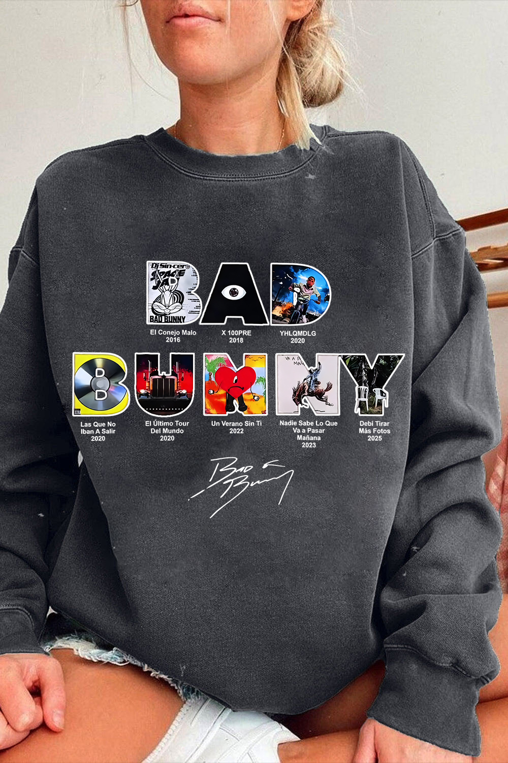 badbunny albums women sweatshirt