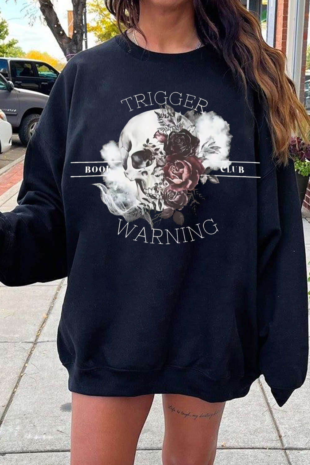 triggerwarning crew neck sweatshirt