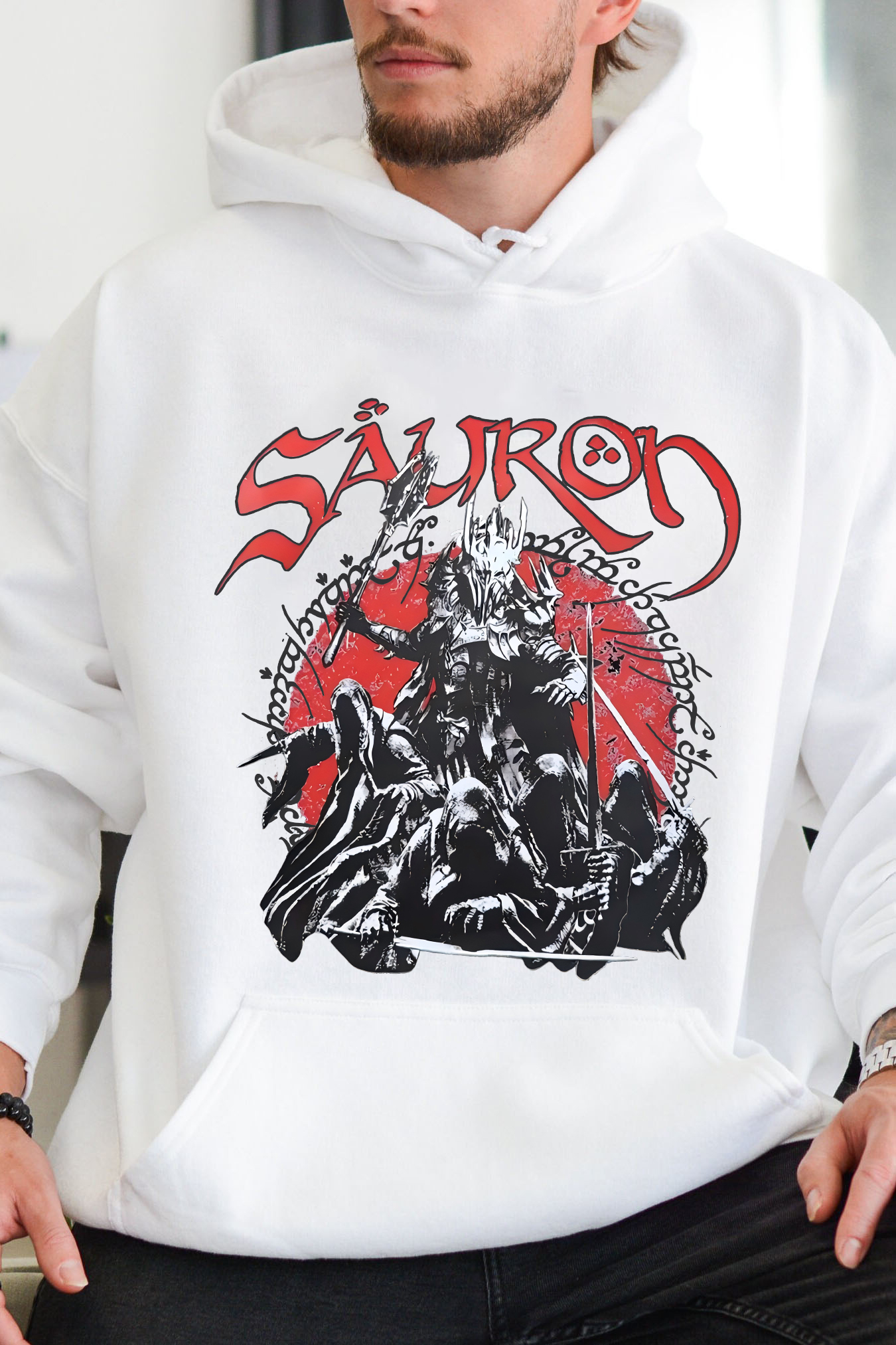 LOTR Fantasy Tolkien Sauron Graphic Unisex Hoodie