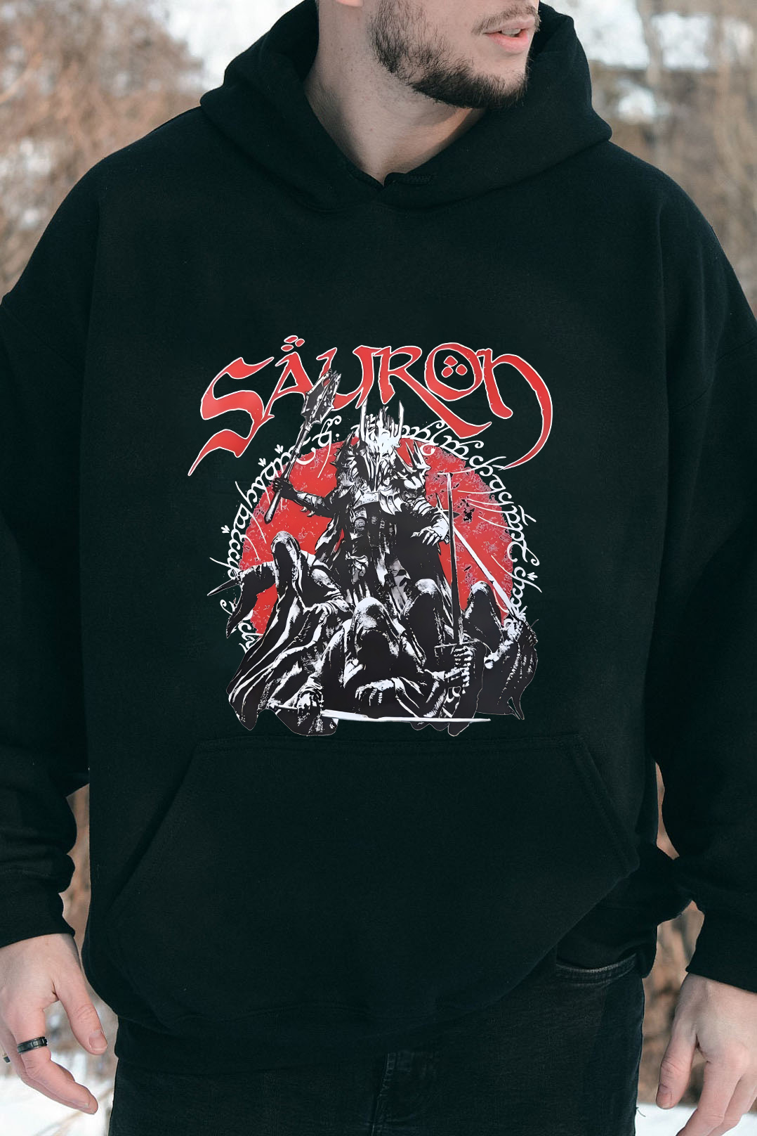 LOTR Fantasy Tolkien Sauron Graphic Unisex Hoodie