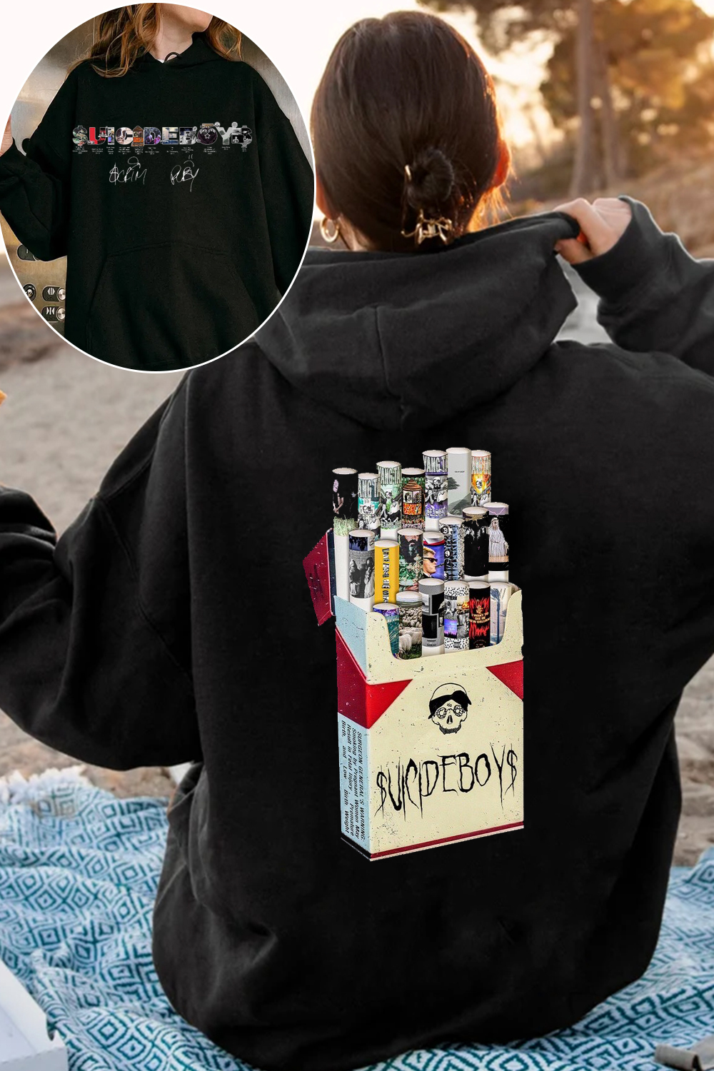 uicideboys 2-side printed personalized hooded sweatshirt