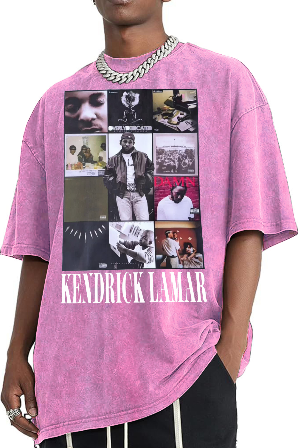KENDRICK LAMAR washed cotton printed short-sleeved T-shirt