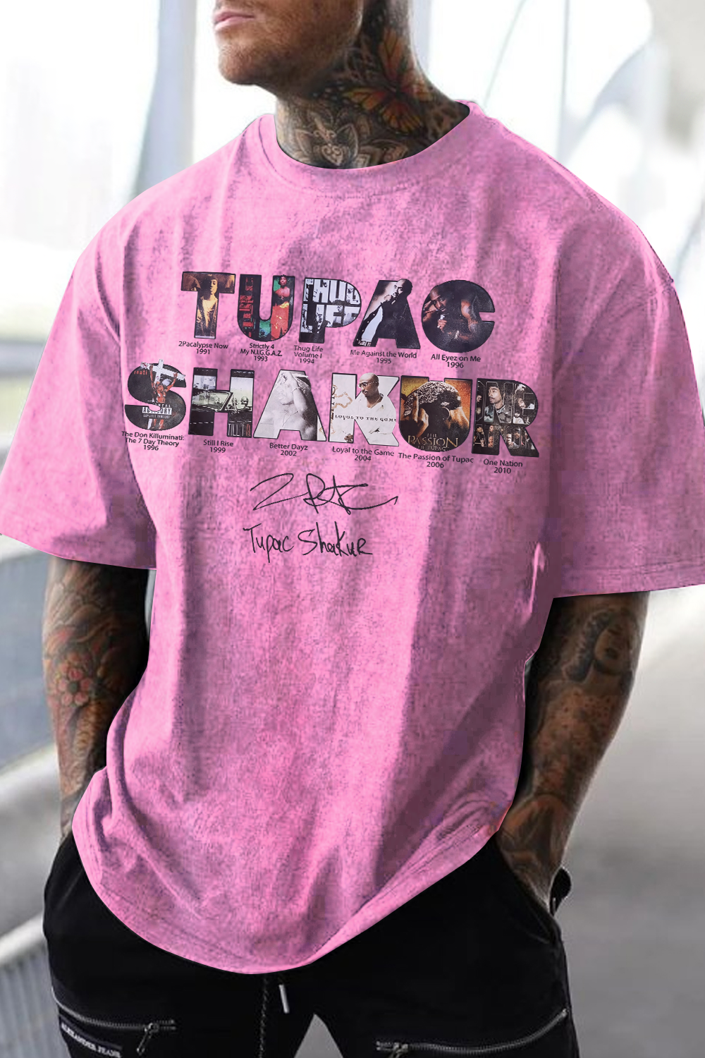 2PACS HAKUR ALBUM washed cotton printed short-sleeved T-shirt