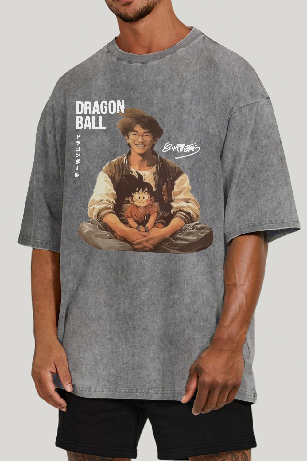 AKIRA TORIYAMA washed cotton printed short-sleeved T-shirt