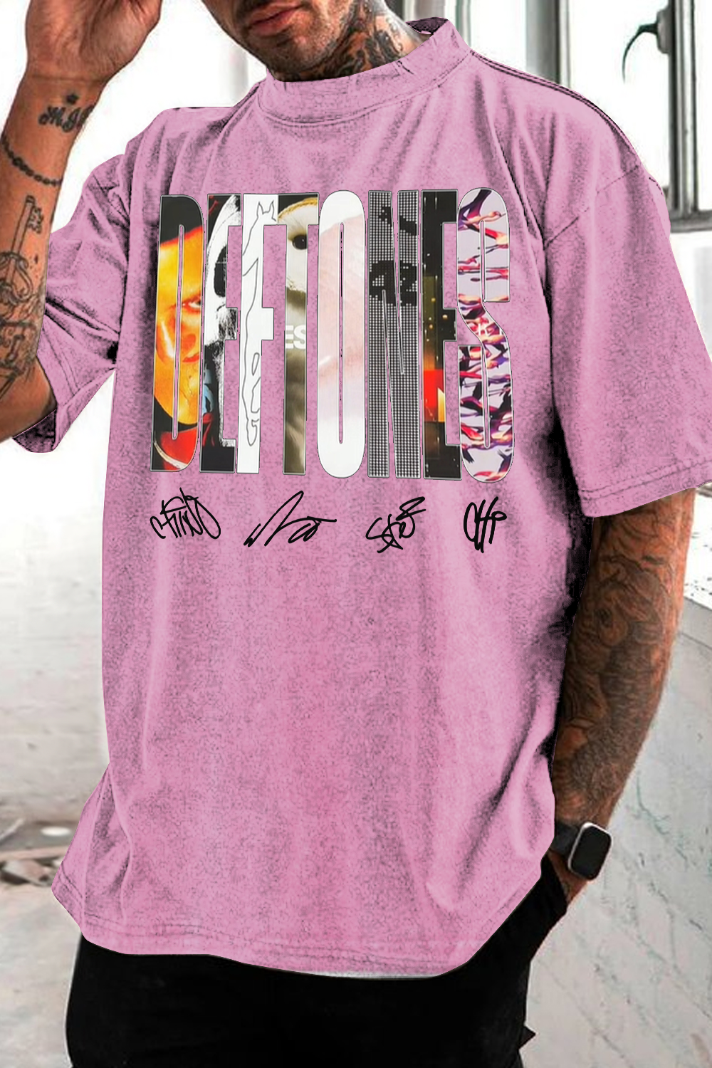 DEFTONES FANS washed cotton printed short-sleeved T-shirt