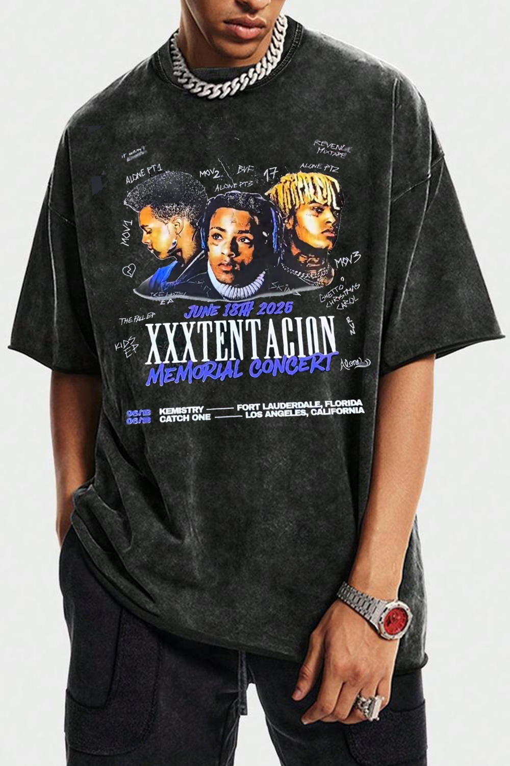 xxxtentacion washed cotton t-shirt