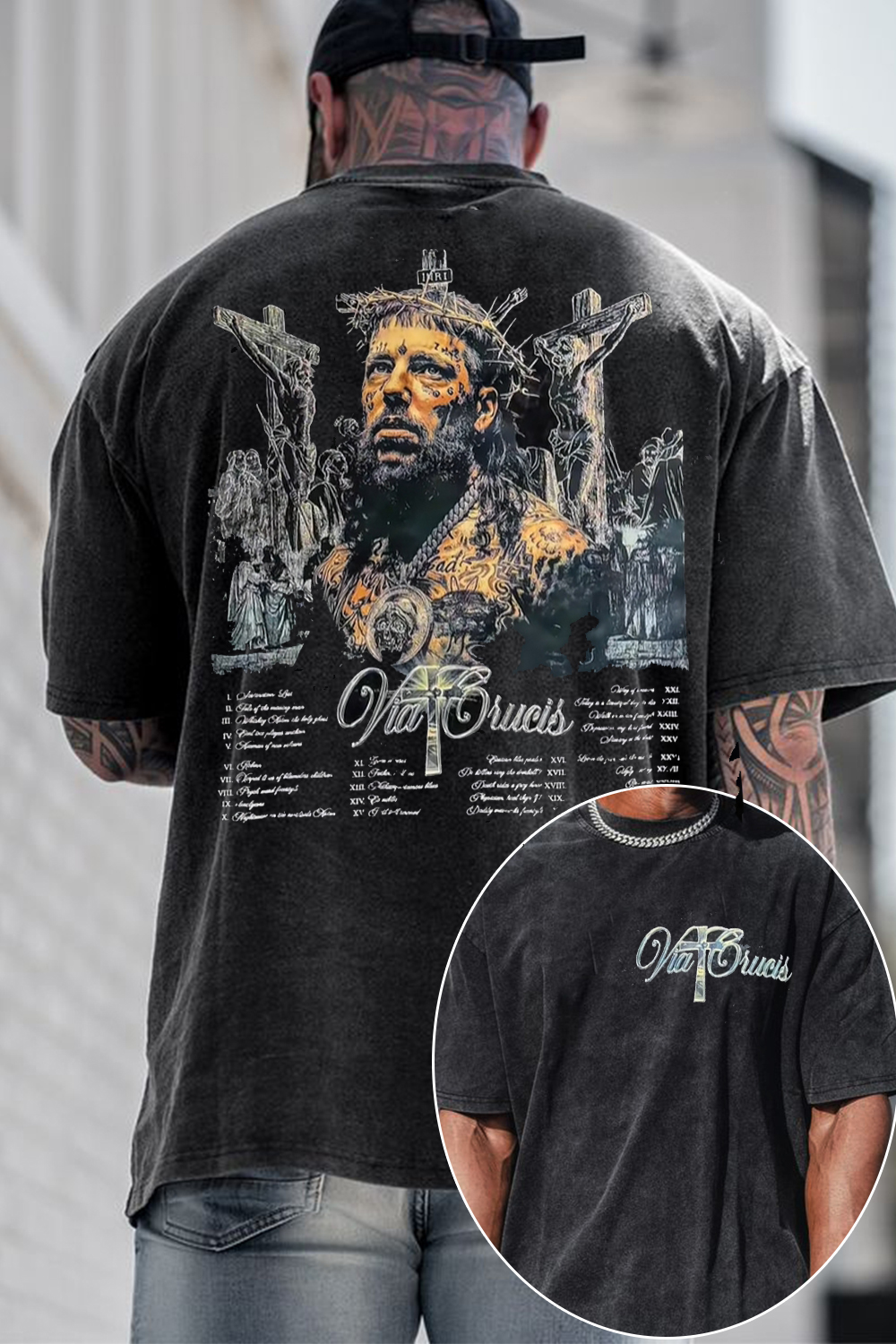 Retro Art G59$uicidrboy smusic washed cotton t-shirt