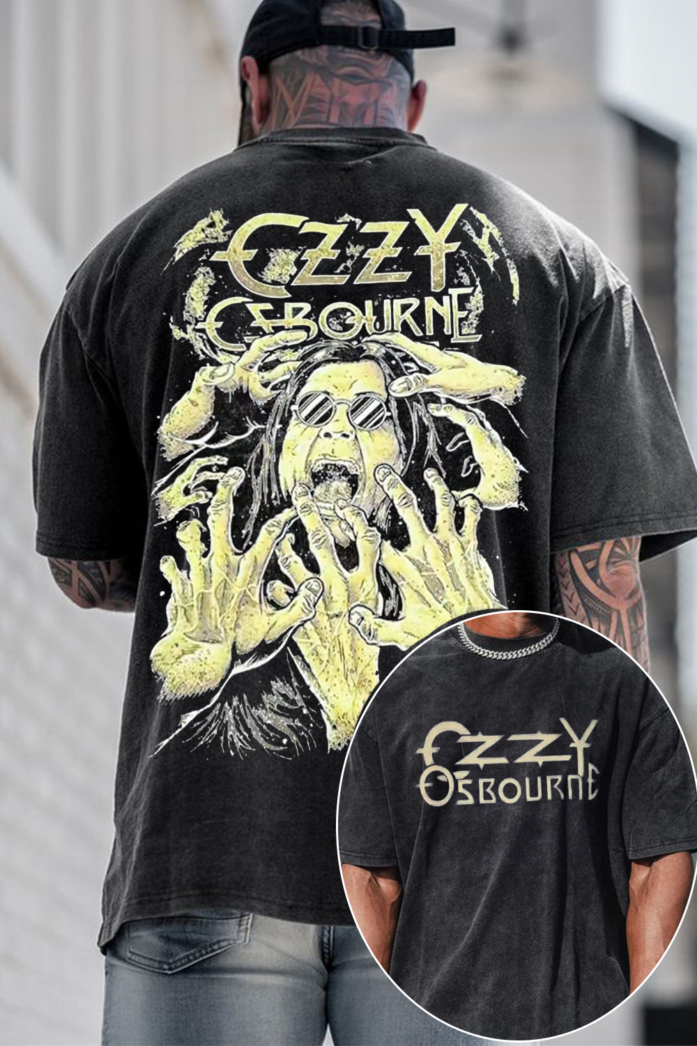 blacksabbath Ozzy washed print tee