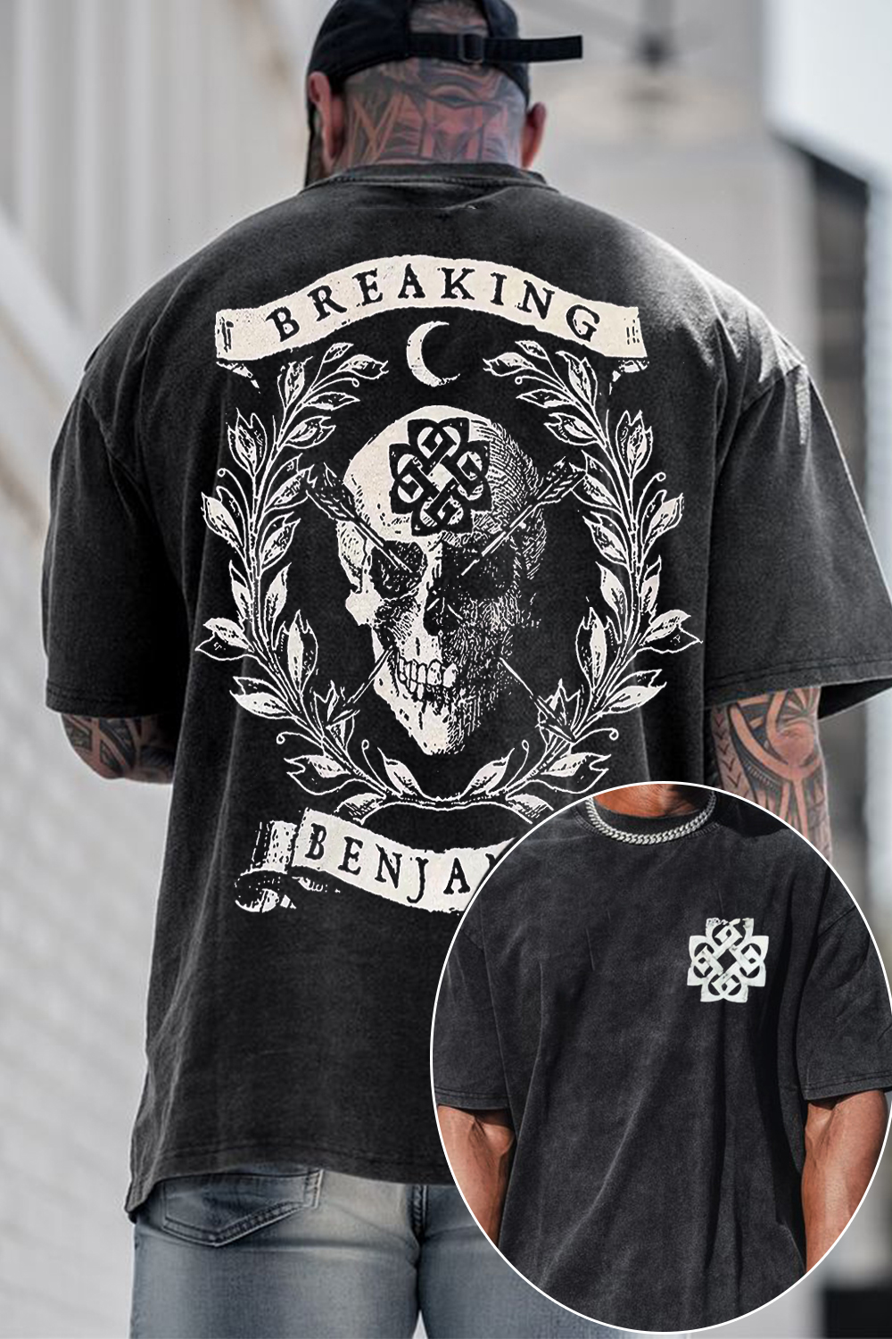 Breaking Benjamin Washed Cotton 2-Side Printed T-Shirt