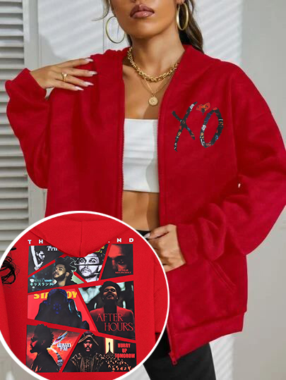 The Weeknd Album Hurry Up Tomorrow Zip Hoodie