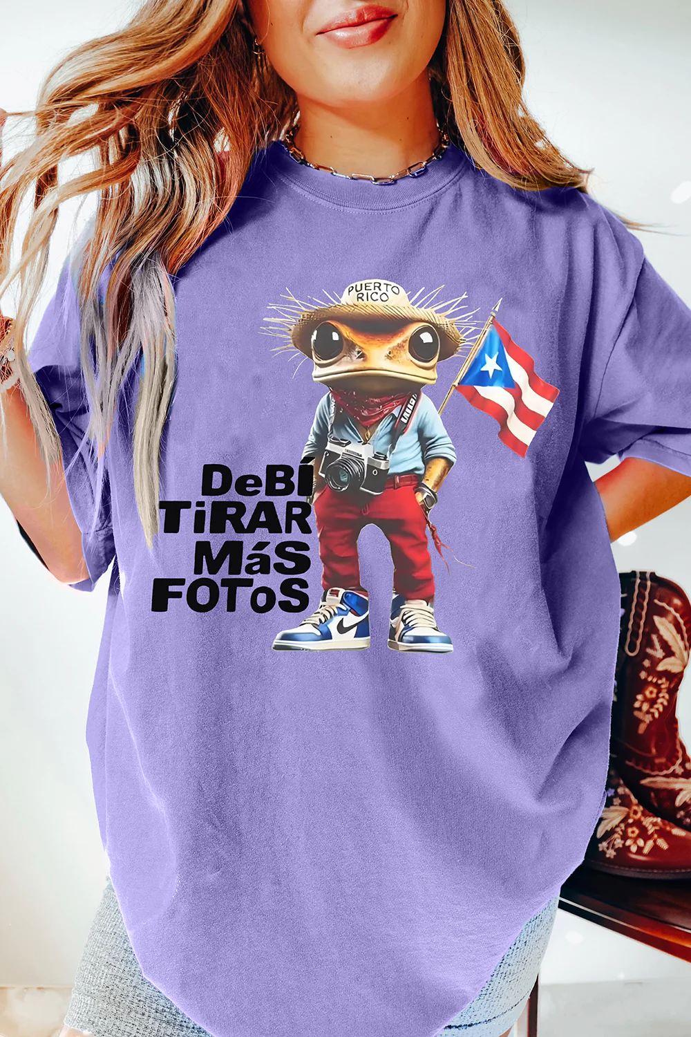 Bad Bunny DTMF Frog Flag Tee For Women